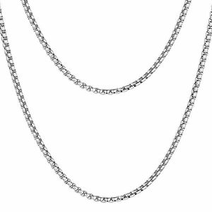 Chains | Mens 4mm Silver Box Chain Necklace Accessories Chains