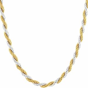 Chains | Mens 4mm Silver Gold Twist Rope Chain Necklace Accessories Chains