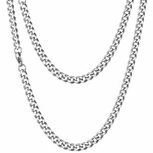 Chains | Mens 5mm Silver Curb Chain Necklace Accessories Chains