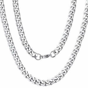 Chains | Mens 6.4mm Silver Curb Chain Necklace Accessories Chains