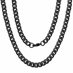 Chains | Mens 6mm Black Curb Chain Necklace Accessories Chains