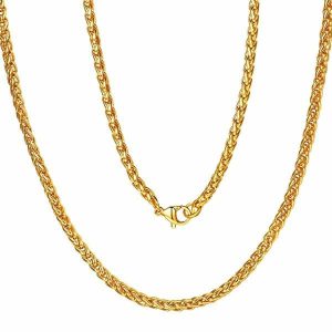 Chains | Mens 6mm Gold Braided Wheat Chain Necklace Accessories Chains