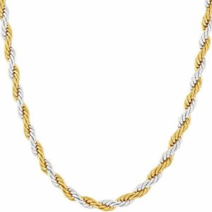 Chains | Mens 6mm Silver Gold Twist Rope Chain Necklace Accessories Chains