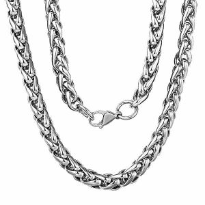 Chains | Mens 7.5mm Stainless Steel Wheat Chain Necklace Accessories Chains