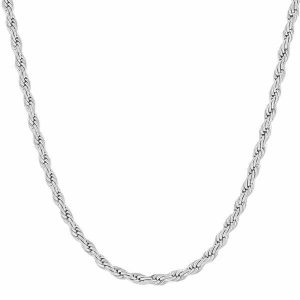 Chains | Mens 7mm Silver Rope Chain Necklace Accessories Chains