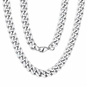 Chains | Mens 8mm Silver Curb Chain Necklace Accessories Chains