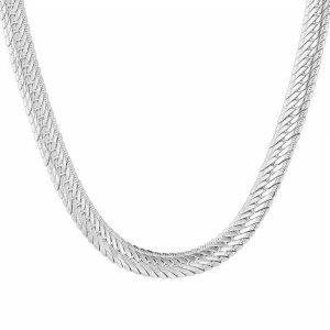 Chains | Mens 8mm Silver Herringbone Chain Necklace Accessories Chains