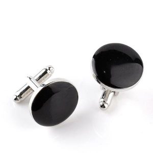 Cufflinks | Mens Cufflinks Black & Platinum Accessories Cufflinks