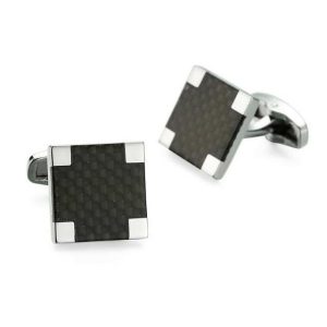 Cufflinks | Mens Cufflinks Black/Silver Accessories Cufflinks