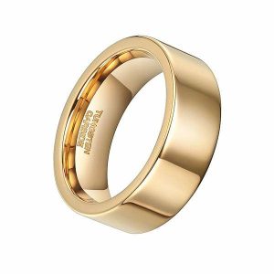 Dress Rings | Mens 24k Gold Tungsten Ring Rings Band Rings