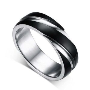 Dress Rings | Mens Black Stainless Steel Ring Band Rings Band Rings