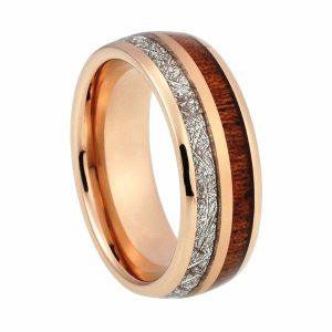 Dress Rings | Mens Gold Twin Wood Ring Band Rings Band Rings