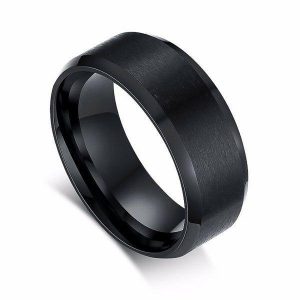 Dress Rings | Mens Simple Black Band Ring Band Rings Band Rings