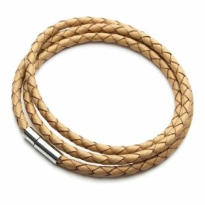 Leather Bracelets | Mens Beige Multi-Layer Leather Bracelet Bracelets Leather Bracelets