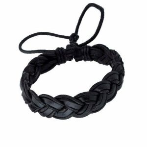 Leather Bracelets | Mens Black Leather Braided Bracelet Bracelets Leather Bracelets