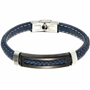 Leather Bracelets | Mens Blue Black Leather Band Bracelet Bracelets Leather Bracelets