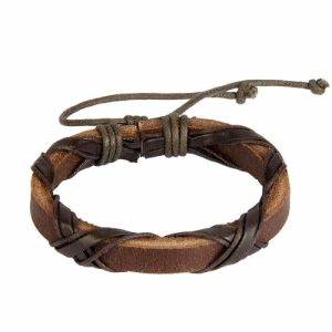 Leather Bracelets | Mens Brown Leather Lace-up Bracelet Bracelets Leather Bracelets