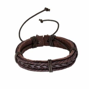 Leather Bracelets | Mens Brown Thick Leather Bracelet Bracelets Leather Bracelets