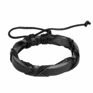 Leather Bracelets | Mens Burnt Black Leather Lace-up Bracelet Bracelets Leather Bracelets