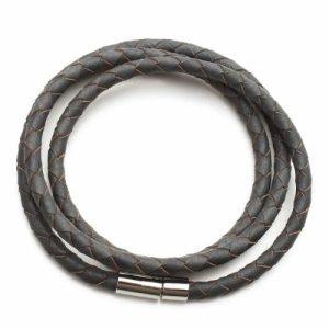 Leather Bracelets | Mens Grey Multi-Layer Leather Bracelet Bracelets Leather Bracelets