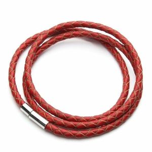 Leather Bracelets | Mens Red Multi-Layer Leather Bracelet Bracelets Leather Bracelets