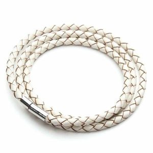 Leather Bracelets | Mens White Multi-Layer Leather Bracelet Bracelets Leather Bracelets