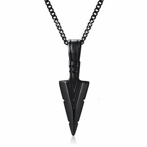 Pendants | Mens Black Arrowhead Pendant Necklace Accessories Mens