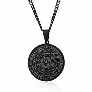 Pendants | Mens Black Coin Pendant Necklace Accessories Mens