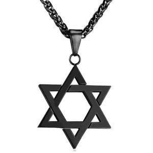 Pendants | Mens Black Star Of David Pendant Necklace Accessories Mens