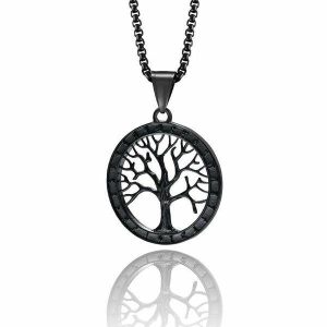 Pendants | Mens Black Tree Of Life Pendant Necklace Accessories Mens