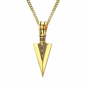 Pendants | Mens Gold Arrowhead Pendant Necklace Accessories Mens