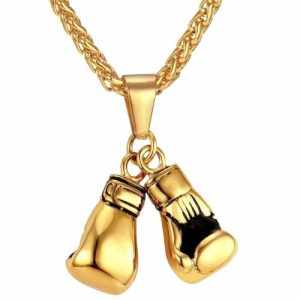 Pendants | Mens Gold Boxing Gloves Pendant Necklace Accessories Mens