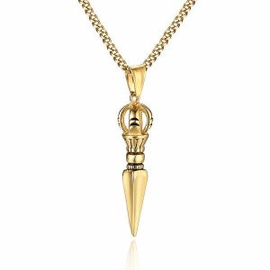 Pendants | Mens Gold Dagger Pendant Necklace Accessories Mens