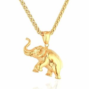 Pendants | Mens Gold Elephant Pendant Necklace Accessories Mens