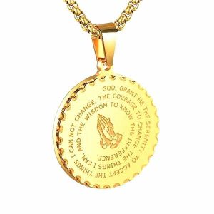 Pendants | Mens Gold Serenity Prayer Pendant Necklace Accessories Mens