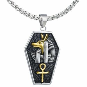 Pendants | Mens Gold Silver Egyptian Anubis Ankh Pendant Necklace Accessories Mens