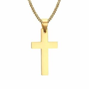 Pendants | Mens Gold Small Christian Cross Pendant Necklace Accessories Mens