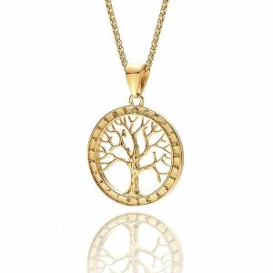 Pendants | Mens Gold Tree Of Life Pendant Necklace Accessories Mens