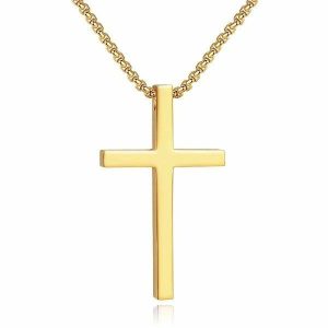 Pendants | Mens Long Gold Cross Pendant Necklace Accessories Mens