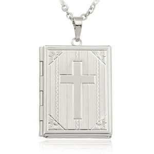 Pendants | Mens Silver Bible Locket Pendant Necklace Accessories Mens