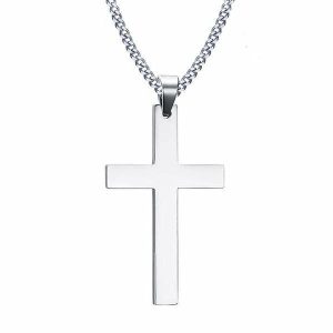 Pendants | Mens Silver Christian Cross Pendant Necklace Accessories Mens