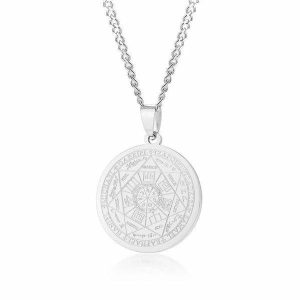 Pendants | Mens Silver Coin Pendant Necklace Accessories Mens