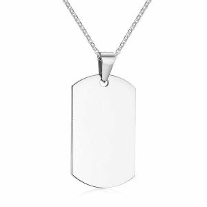 Pendants | Mens Silver Dog Tag Pendant Necklace Accessories Mens