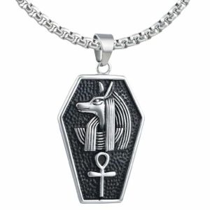 Pendants | Mens Silver Egyptian Anubis Ankh Pendant Necklace Accessories Mens