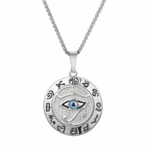 Pendants | Mens Silver Eye Of Horus Pendant Necklace Accessories Mens