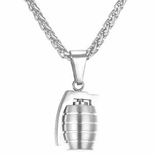 Pendants | Mens Silver Grenade Pendant Necklace Accessories Mens