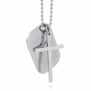 Pendants | Mens Silver Lord’s Prayer Cross Pendant Necklace Accessories Mens