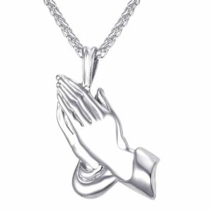 Pendants | Mens Silver Praying Hands Pendant Necklace Accessories Mens