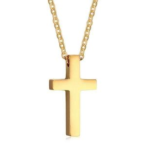 Pendants | Mens Simple Golden Cross Pendant Necklace Accessories Mens