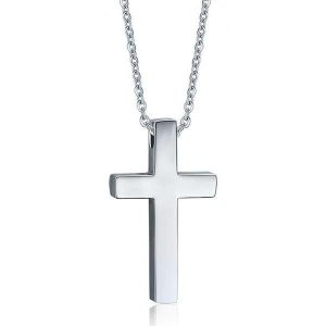 Pendants | Mens Simple Silver Cross Pendant Necklace Accessories Mens